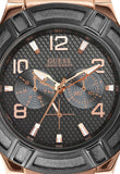 Guess Rigor Analog Black Dial Black Leather Strap Watch For Men - W0040G5 Authentic Buy Shop Now
