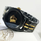 Versace Palazzo Empire Black Dial Two Tone Steel Strap Watch for Men - VERD01119 Authentic Buy Shop Now