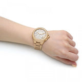 Michael Kors Camille Chronograph White Dial Gold Steel Strap Watch For Women - MK7270 Authentic Buy Shop Now