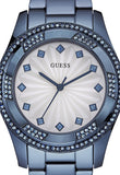 Guess Pinwheel Analog Silver Dial Blue Steel Strap Watch for Women - W0702L1 Authentic Buy Shop Now