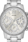Guess Mini Sunrise Chronograph Quartz Silver Dial Silver Steel Strap Watch For Women - W0623L1 Authentic Buy Shop Now