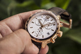 Tissot Quickster Chronograph 42mm White Dial Brown Leather Strap Watch For Men - T095.417.36.037.00 Authentic Buy Shop Now
