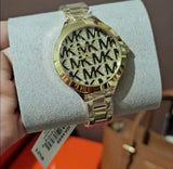 Michael Kors Slim Runway Crystals Gold Dial Gold Steel Strap Watch for Women - MK4659 Authentic Buy Shop Now