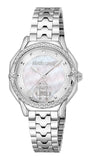Just Cavalli Classic Diamonds Mother of Pearl Dial Silver Steel Strap Watch for Women - RV1L225M0041