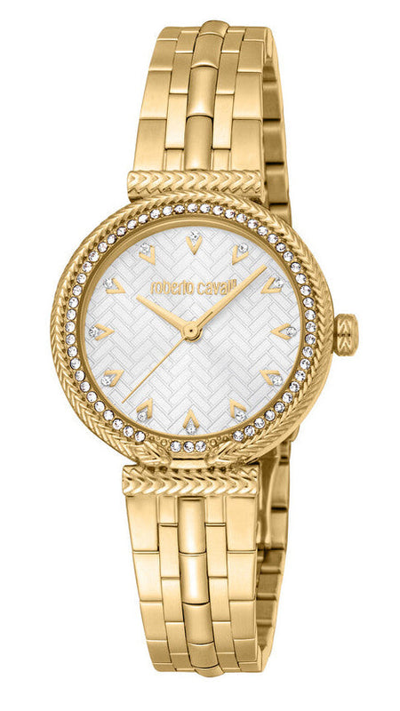 Just Cavalli Chiarezza Snake Core Silver Dial Gold Steel Strap Watch for Women - RC5L078M0025 Authentic Buy Shop Now