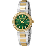 Just Cavalli Donna Glam Green Dial Two Tone Steel Strap Watch for Women - RC5L098M0065 Authentic Buy Shop Now
