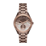 Michael Kors Lauryn Rose Gold Dial Brown Steel Strap Watch for Women - MK3757 Authentic Buy Shop Now