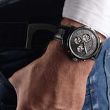 Tommy Hilfiger Lars Chronograph Black Dial Black Leather Strap Watch For Men - 1792062 Authentic Buy Shop Now