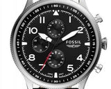 Fossil Retro Pilot Chronograph Black Dial Black Leather Strap Watch for Men - FS5806 Authentic Buy Shop Now