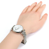 Emporio Armani Gianni T Bar White Marble Dial Silver Steel Strap Watch For Women - AR11170 Authentic Buy Shop Now