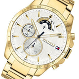 Tommy Hilfiger Iconic Quartz White Dial Gold Steel Strap Watch for Men - 1791538 Authentic Buy Shop Now