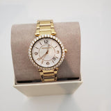 Michael Kors Parker Mother of Pearl White Dial Gold Steel Strap Watch For Women - MK4693 Authentic Buy Shop Now