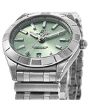 Breitling Chronomat 32 Diamonds Green Dial Silver Steel Strap Watch for Women - A77310101L1A1 Authentic Buy Shop Now