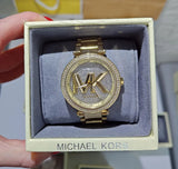 Michael Kors Parker Analog Crystals Gold Dial Gold Steel Strap Watch For Women - MK7283 Authentic Buy Shop Now