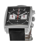 Tag Heuer Monaco Automatic Chronograph Black Dial Black Leather Strap Watch for Men - CBL2113.FC6177 Authentic Buy Shop Now
