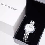 Emporio Armani Arianna Analog White Dial Silver Steel Strap Watch For Women - AR11195 Authentic Buy Shop Now