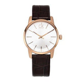 Calvin Klein City White Mother of Pearl Dial Brown Leather Strap Watch for Women - K2G23620 Authentic Buy Shop Now