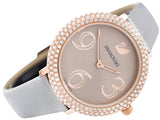 Swarovski Crystal Frost Silver Dial White Leather Strap Watch for Women - 5484070 Authentic Buy Shop Now