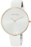 Calvin Klein Full Moon White Dial White Leather Strap Watch for Women - K8Y236L6 Authentic Buy Shop Now