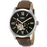 Fossil Townsman Automatic Black Dial Brown Leather Strap Watch for Men - ME3061 Authentic Buy Shop Now