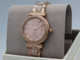 Michael Kors Abbey Three-Hand Analog Crystals Rose Gold Dial Rose Gold Steel Strap Watch for Women - MK4617 Authentic Buy Shop Now