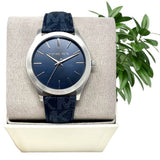 Michael Kors Slim Runway Analog Blue Dial Blue Leather Strap Watch For Men - MK8907 Authentic Buy Shop Now