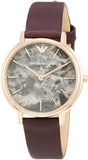 Emporio Armani Quartz Grey Dial Brown Leather Strap Watch For Women - AR11172 Authentic Buy Shop Now