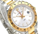 Versace Hellenyium GMT Silver Dial Two Tone Steel Strap Watch for Men - V11030015 Authentic Buy Shop Now