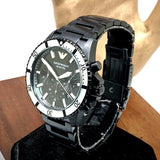 Emporio Armani Diver Chronograph Black Dial Black Steel Strap Watch For Men - AR80050 Authentic Buy Shop Now