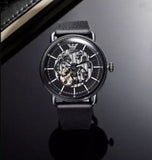 Emporio Armani Aviator Chronograph Black Dial Black Leather Strap Watch For Men - AR60028 Authentic Buy Shop Now