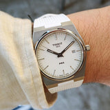 Tissot PRX 40 White Dial White Rubber Strap Watch For Men - T137.410.17.011.00 Authentic Buy Shop Now