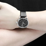 Calvin Klein Masculine Chronograph Black Dial Black Leather Strap Watch for Men - K2H27102 Authentic Buy Shop Now