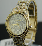 Michael Kors Lauryn Crystals Gold Dial Gold Steel Strap Watch For Women - MK3930 Authentic Buy Shop Now