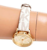 Michael Kors Jaycie Quartz Gold Dial White Leather Strap Watch for Women - MK2861 Authentic Buy Shop Now