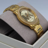 Michael Kors Tibby Three Hand Gold Dial Gold Steel Strap Watch For Women - MK6879 Authentic Buy Shop Now