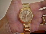 Michael Kors Janelle Quartz Gold Dial Gold Steel Strap Watch For Women - MK7381 Authentic Buy Shop Now