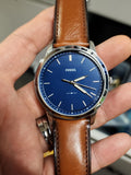 Fossil Minimalist Blue Dial Brown Leather Strap Watch for Men - FS5304 Authentic Buy Shop Now