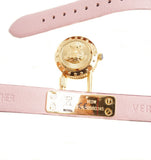 Versace Medusa Lock Icon Quartz Gold Dial Pink & Blue Leather Strap Watch For Women - VEDW00219 Authentic Buy Shop Now