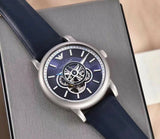 Emporio Armani Luigi Chronograph Blue Dial Black Leather Strap Watch For Men - AR60011 Authentic Buy Shop Now