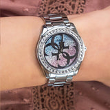 Guess G Twist Diamonds Silver Dial Silver Steel Strap Watch For Women - W1201L1 Authentic Buy Shop Now
