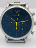 Emporio Armani Luigi Chronograph Black Dial Silver Steel Strap Watch For Men - AR11324 Authentic Buy Shop Now