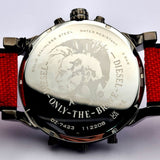 Diesel Mr Daddy 2.0 Chronograph Grey Dial Red Rubber Strap Watch For Men - DZ7423 Authentic Buy Shop Now