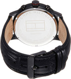 Tommy Hilfiger Aden Chronograph Black Dial Black Leather Strap Watch for Men - 1791310 Authentic Buy Shop Now