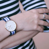 Daniel Wellington Classic Trinity White Dial Three Tone Nylon Strap Watch For Women - 0509DW Authentic Buy Shop Now