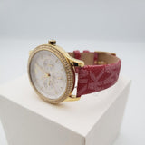 Michael Kors Tibby Multifunction Silver Dial Red Leather Strap Watch For Women - MK2975 Authentic Buy Shop Now