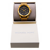 Michael Kors Brecken Chronograph Black Dial Gold Mesh Strap Watch For Men - MK8867 Authentic Buy Shop Now