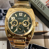 Guess Trend Analog Green Dial Gold Steel Strap Watch For Men - GW0624G2 Authentic Buy Shop Now