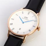 Daniel Wellington Classic Sheffield White Dial Black Leather Strap Watch For Men - DW00100084 Authentic Buy Shop Now