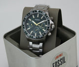Fossil Bannon Chronograph Green Dial Silver Steel Strap Watch for Men - BQ2492 Authentic Buy Shop Now