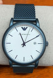 Emporio Armani Luigi Quartz White Dial Blue Mesh Bracelet Watch For Men - AR11025 Authentic Buy Shop Now